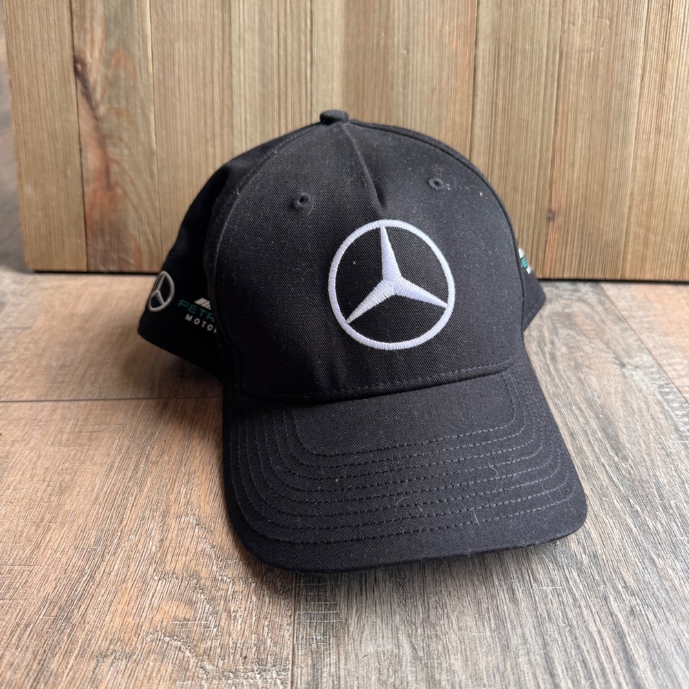 NWT Mercedes-AMG Petronas Motorsport F1 2018 Team Cap‎ Black Adjustable Hat